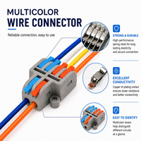 Connecteur rapide à levier 2 entrées 4 sorties, bornier compact pour raccordement de fils électriques automobiles