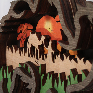 DIY <strong>Wooden</strong> Carved Animal Creative Home Decoration Items, Holiday <strong>Wooden</strong> <strong>Multi</strong>-layer Hollowed-out Decorative Items. - Product Image 3