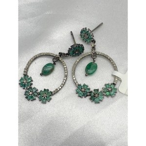 New hot Top selling Luxury <b>Earring</b> Set 925 Sterling Silver, <b>Emerald</b> Gift PartyWedding Anniversary Engagement ReligiousCeremonies - Product Image 3