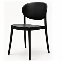 Chaise de salle à manger moderne en plastique de qualité supérieure avec accoudoirs et dossier ergonomique, légère, empilable et écologique pour restaurants et cafés