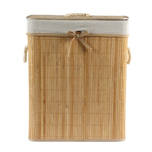 <span class=keywords><strong>MU</strong></span> Lieferungen hochwertiger faltbarer Bambus-Wäsche-Chastenbehälter mit Griffen und abnehmbarem Deckel für Kleidung Spielzeug Organisator - Product Image 2