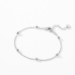 S925 Sterling Silver Beaded Chain <b>Bracelet</b> <b>for</b> <b>Women</b>, Fashionable Everyday Jewelry Customizable <b>copper</b> version - Product Image 3