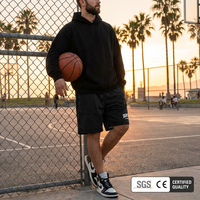Shorts en molleton maille épaisse personnalisables avec logo, style streetwear oversize pour le basketball, vente en gros OEM, faible MOQ 50 pièces, expédition rapide