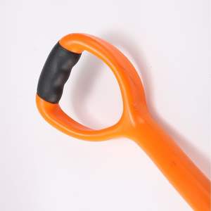 Bêche de jardin en acier inoxydable avec poignée en D, orange et noire, outil de jardinage extérieur - Product Image 4