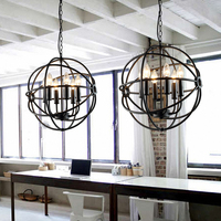 Lustre vintage industriel loft, globe en métal rouillé, lampe suspendue de restauration pour la maison, restaurant, KTV, bar, décoration de pièce