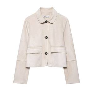 Yeni Kadın Uzun Kollu Şık Süet Görünümlü Kısa Moda - Product Image 4