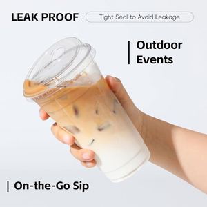 1000 gobelets transparents jetables de 16 oz sans paille, résistants aux chocs, sans BPA, pour café glacé et bubble tea - Product Image 3