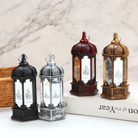 Lanterne Photophore Style Marocain Lumières LED Ornements pour la Décoration de l'Aïd Musulman Islamique Moubarak Ramadan