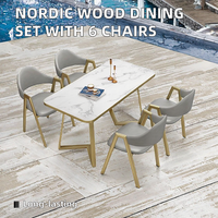 Ensemble de chaises de Table à manger nordique moderne 6 pièces à prix économique petit bois fritté pierre hôtel marbre maison Bar cuisine métal