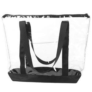 Clear PVC Tote Bag Waterproof Zipper Closure Fashion Transparent <b>Handbag</b> For Sports Supply - Product Image 2