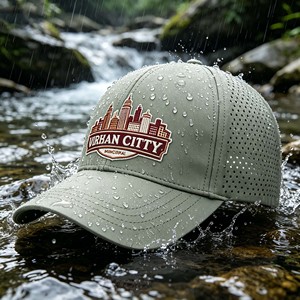 Gorra de béisbol Snapback de 5 paneles sin estructura con cuerda, personalizada con bordado 3D, de nailon transpirable, visera plana, color azul marino, Injae Made - Product Image 1