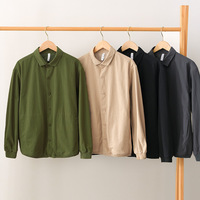 Veste Chemise Décontractée Homme Style Japonais Rétro OEM, Écologique, Respirante, Imperméable, Couleur Unie, Coupe Ample, pour l'Automne