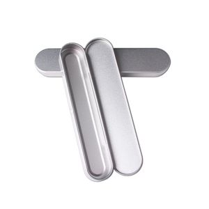 Tin Pencil Case For Pens And <b>Makeup</b> Tools Storage <b>Box</b> Silver Metal Organizer - Product Image 2