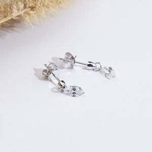 Pendientes de Diamantes de Oro Blanco de 9K con 0.5CT Cada Uno, Modelo MSE-885 de Messi Jewelry, para Mujer - Product Image 3