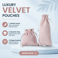 Pochette à bijoux en velours personnalisée écologique avec cordon de serrage, en tissu suédé double face, estampage argenté, pour rangement de colliers et lunettes