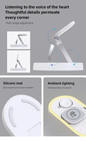 Support de chargeur sans fil magnétique pliable 3 en 1 pour iPhone, écouteurs, montre, lampe de nuit LED, station de charge sans fil 25W