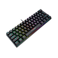 T-WOLF Keyboard Gaming Mekanik USB RGB Backlit 63-Tombol Keyboard Mini Berkabel Tata Letak Portugis