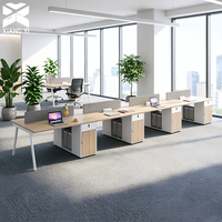 Bureau de travail moderne à plan ouvert, fabrication directe d'usine, couleur et taille personnalisées, postes de travail de bureau pour 2/4/6/8 personnes