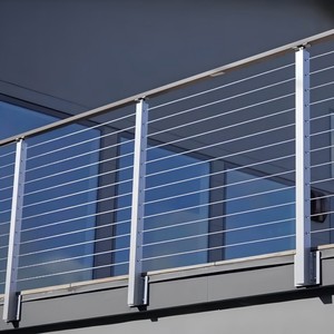 מותאם אישית מודרני סגנון חיצוני מרפסת מעקה מעקה נירוסטה עם התקנת דיירי כבל התקנה - Product Image 4