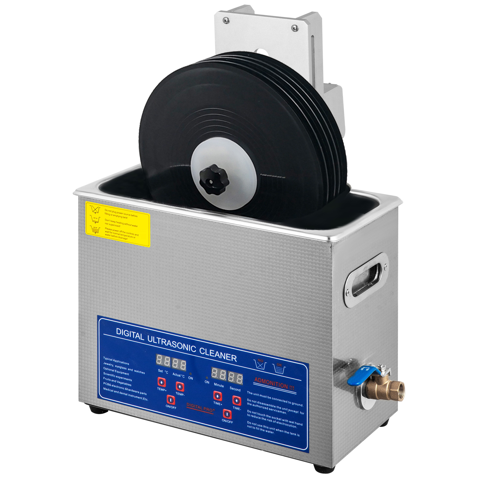 工業用6L超音波クリーナーキット電気ビニールレコード洗浄機乾燥