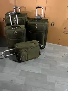 Оптовая продажа, мягкая багажная тележка, чемодан на колесах, дешевая сумка-Органайзер 600D, водонепроницаемая тележка, чемодан, набор