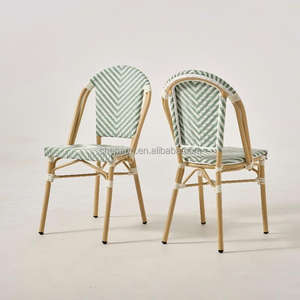 Silla de Jardín Estilo Bistro Francés para Restaurante, Cafetería, Patio, de Malla Impermeable, Ratán, Aluminio, Diseño Moderno, Resistente a los Rayos UV, para Dormitorio, Parque - Product Image 4