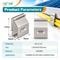 Artsign |   Clips de fixation pour câbles solaires photovoltaïques SUS304 et pinces de gestion de câbles PA pour cadre de panneau solaire et rail de montage en aluminium