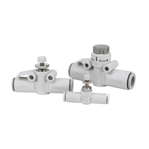 Válvula de Control de Velocidad Neumática AS1201F M5 04A, Conector de Tubería de Aire, Válvula de Aceleración de Cilindro, 1/4 Pulgada, Gas a Temperatura Normal - Product Image 1