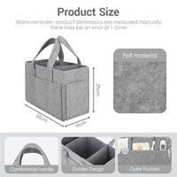 Grand Organisateur de Couches Portable pour Bébé, Sac de Rangement Multifonctionnel à Multiples Poches Latérales en Feutre Écologique, Panier à Couches