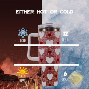 Vaso de Acero Inoxidable de 40 oz con Diseño de Corazón de Dibujos Animados, Personalizado, para Niños, para Viajes al Aire Libre, con Tapa y Pajita, Estilo Chino, 5 Colores Disponibles - Product Image 3