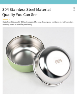 Nouveau bol pour bébé en acier inoxydable 304 écologique et non toxique, avec manchon en silicone amovible, anti-brûlure, incassable, pour l'alimentation des tout-petits - Product Image 3