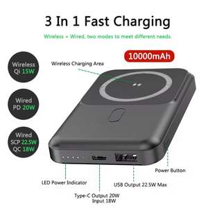 Batería Externa Portátil Personalizada PD22.5W, Mini Cargador Rápido Magnético Tipo C, 5000mah 10000mah para iPhone 16 15 - Product Image 3