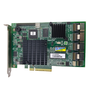 بطاقة تحكم PROMIS بواجهة PCIe X8 مع 16 منفذًا داخليًا SAS/SATA بسرعة <span class=keywords><strong>3</strong></span> جيجابت في الثانية، ذاكرة تخزين مؤقت 512 ميجابايت، معالج IOP348 ثنائي النواة EX16650 - Product Image 1