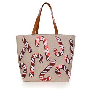 Sacs de shopping en toile de grande capacité de haute qualité avec fermeture éclair écologique en gros pour femmes - Product Image 2