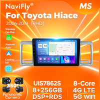 NaviFly Radio Mobil Android Terbaru 4g Lte DSP DVR TRMS untuk Toyota Hiace 2004-2019 dengan Car Play Android Auto