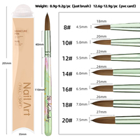 Nouveau Pinceau à ongles professionnel pour manucure et gel, à pointe en cristal, avec poils en nylon et 5% Kolinsky, manche en bois, pour nail art
