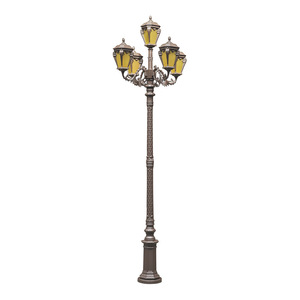 Brown Dual Head <b>Landscape</b> Street Light 3500K Warm White AC 220V IP66 Solar-Powered Aluminum Alloy 10-Year Warranty <b>Lighting</b> - Product Image 3