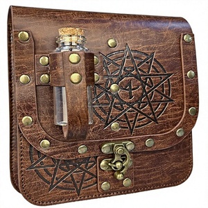 Bolsa de Cintura de Piel Sintética Estilo Brujería <span class=keywords><strong>Medieval</strong></span>, Bolsa de Alquimia con Frasco para Pociones, Accesorio de Cosplay LARP para Niños Unisex - Product Image 1