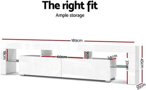 <strong>TV</strong> <strong>Stand</strong> 2-Tier Storage Cabinet Display Shelf <strong>Pine</strong> - Product Image 5