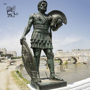 BLVE Urban Square Landscape Decoration soldato romano in bronzo a grandezza naturale con spada e statua di scudo di Hoplite - Product Image 4
