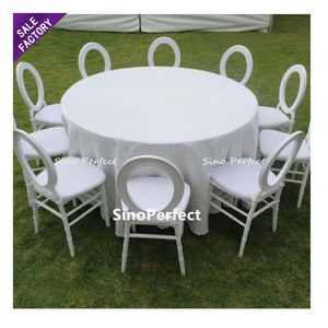 Chaise Chiavari empilable blanche nouvellement arrivée, meubles en résine plastique, chaise d'événement ovale, dossier ouvert, chaises en plastique pour mariage - Product Image 1