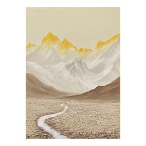 Golden Mountains Landscape Painting Wrapped Canvas Modern Minimalist Sofa Background Wall Art <b>Large</b> Entrance Hallway Decor - Product Image 5