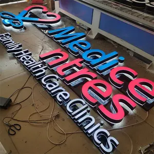 3D Waterproof Contemporary Advertising Poster Illuminated Sign Custom Led Frontlit Backlit Letter Sign