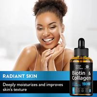 Gotas Líquidas de Colágeno Marino de Alta Absorción con Biotina, Eficaces para el Crecimiento del Cabello, Suplemento OEM de Bajo Precio para Adultos