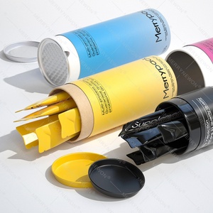 High-end Cylinder Rigid Cardboard Solid Beverage Tin Packaging Tube with Screw Cap and Stickers - Product Image 2