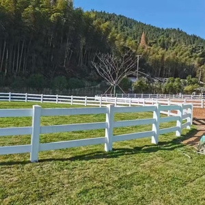 Cao Cấp Trang Trại Phong Cách Nhựa Trắng Chia <span class=keywords><strong>4</strong></span> Đường Ray <span class=keywords><strong>PVC</strong></span> Tấm Nhựa Bài Đường Sắt <span class=keywords><strong>PVC</strong></span> Vinyl Ngựa Hàng Rào - Product Image 2