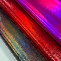 Tissu en daim brillant irisé PU en cuir Laser Lichi holographique pour sac à main canapé meubles artisanat matériaux avec caractéristique élastique