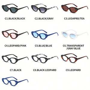 Gafas de Sol Ovaladas con Marco Colorido de PC, Diseño Personalizado con Logotipo 2025, para Hombre y Mujer, Protección UV400, Marco Pequeño, Estilo Ojo de Gato - Product Image 6