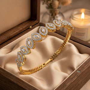 Bracelet tennis en argent 925 avec moissanite en grappe Marquise, ton jaune, bijoux fins classiques, accessoire de luxe et de caractère - Product Image 5