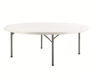 5FT Morden डिजाइन सस्ते धातु पैर प्लास्टिक दौर भोजन कक्ष तह कुर्सी मेज